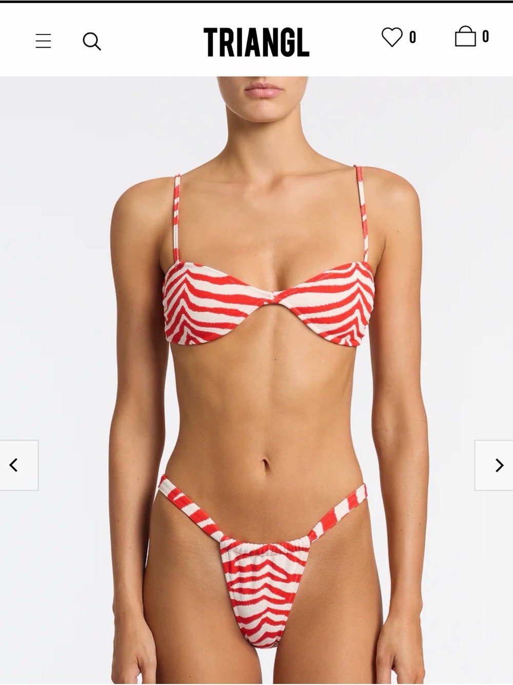triangl swimwear Red & White Zebra-Stripe Bikini Set BRAND NEW JUST GOT IN TODAY